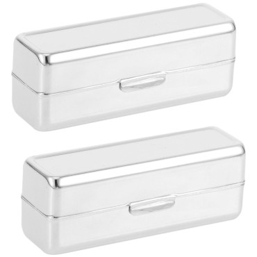 Beaupretty 2pcs Metal Lipstick Case Holder With Mi...