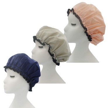 Double Layer Shower Bath Hair Cap Hat Washable Adj...