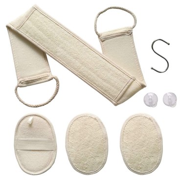 4 PCS - Exfoliating Loofah Back Scrubber for Showe...