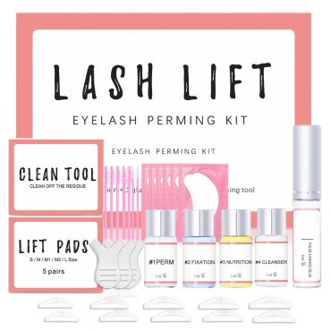 Lash Lift Kit, Eyelash Perm Kit, Missicee Professional Lash Curling, Semi-Permanent Curling Perming Wave Lash Lifting Tools, Eyelash Lash Extensions Kits, Suitable for Salon(Glue Upgraded Version)