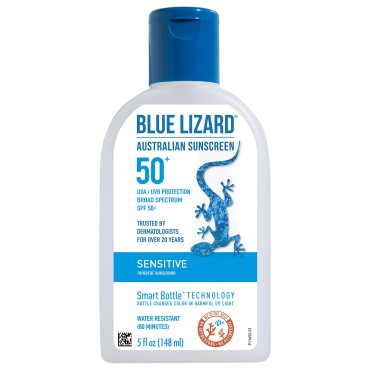 BLUE LIZARD Sensitive Mineral Sunscreen with Zinc ...