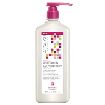 Andalou Naturals 1000 Roses Soothing Body Lotion, Value Size, 32 Ounce