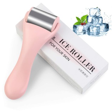Ice Roller for Face & Eye,Puffiness,Migraine and Pain Relief,Face Roller for Eye Bags,Redness,Headaches,Cold Facial Roller Skincare Stainless Steel Face Massager (Pink)