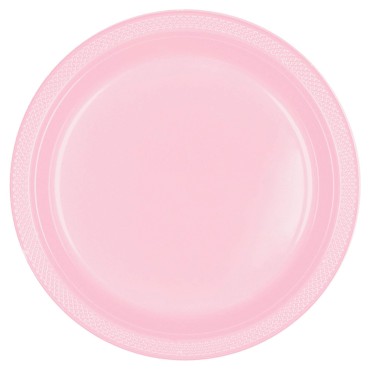 amscan Blush Pink Round Plastic Plates.10 1/4