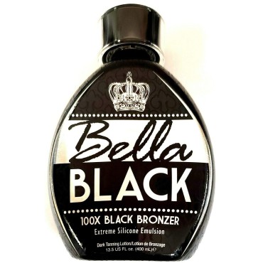 Bella Black 100X Bronzer Tanning Lotion - Premium Tanning Bed Lotion with Extreme Silicone Emulsion and Banana Fruit Extract - Instant Results - Dark Tanning Lotion for Indoor Tanning Beds - 13.5oz
