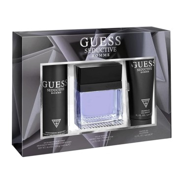 GUESS Factory Seductive 3 Pc Gift Set 3.4oz EDT Spray, 6oz Deodorizing Body Spray, 6.7oz Shower Gel GIFTSET