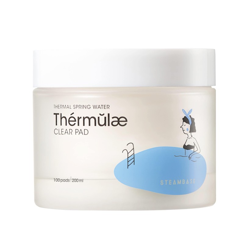 Thermulae Clear Pads 100ct | Facial Toner Pads | Hyaluronic Acid Complex | 6.76 fl.oz of Hydrating Nutrient Rich Essence to Restore Balanced Complexion | Korean Skin Care K Beauty