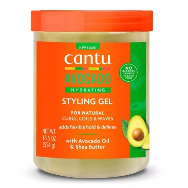 Cantu Avocado Paraben-Free Hydrating Styling Gel, 18.5 Ounce (Packaging May Vary)