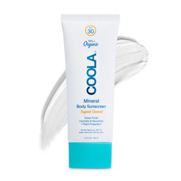COOLA Organic Mineral Sunscreen SPF 30 Sunblock Body Lotion, Dermatologist Tested Skin Care for Daily Protection, Vegan and Gluten Free, Tropical Coconut, 5 Fl Oz
