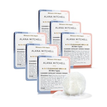 Alana Mitchell Cleansing Facial Sponges - 4-in-1 F...