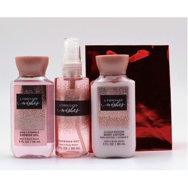 A Thousand Wishes - 2019 - Shower Gel - Fine Fragrance Mist & Body Lotion - Travel Size Set w/Gift Bag