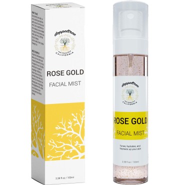 Hydrating Facial Spray Toner with Rosewater, Hyaluronic Acid, Rosehip Seed Oil and Aloe Vera - Mist for Face by Doppeltree - Formulated in San Francisco