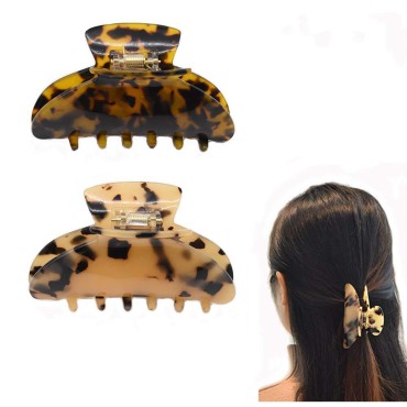 2PCS Acetate Hair Claw Banana Clips Tortoise Barre...