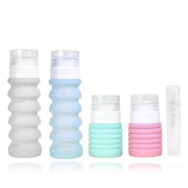 INNERNEED Collapsible Travel Size Bottles Portable Refillable Containers for Toiletries Shampoo Lotion Soap, Leak-Proof and TSA Approved, Ideal for Travel, Gym, Camping (Pack of 4)