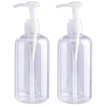 driew Pump BottlesClear, Dispenser 10oz Shampoo BottlesPump Containers Pack of 2