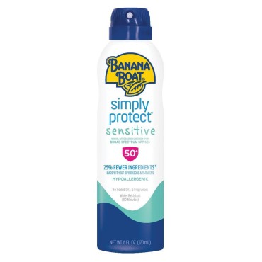 Banana Boat Spf#50+ Simply Protect Sensitive 6 Ounce Spray (Pack of 3)