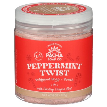 PACHA SOAP Peppermint Twist Whipped Soap, 8 OZ