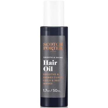 Scotch Porter Smooth & Shine Hair Oil for Men | Seals in Moisture, Detangles & Prevents Frizz | Formulated with Non-Toxic Ingredients, Free of Parabens, Sulfates & Silicones | Vegan | 1.7oz