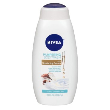 Nivea Body Wash 20 Ounce Coconut And Almond Milk (591ml) (Pack of 2)