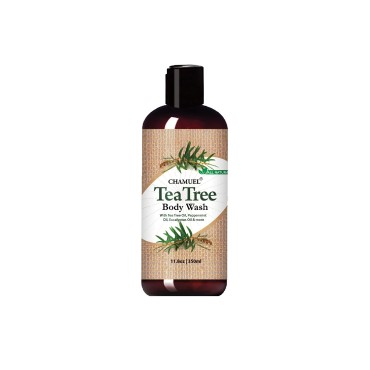 Chamuel Tea Tree Body Wash - Made With Natural Ingredients To Fights Itchy Skin, Body Odor, Athlete's Foot, Jock Itch & Toenails Issues - Organic Scented - Men & Women (11.8oz)