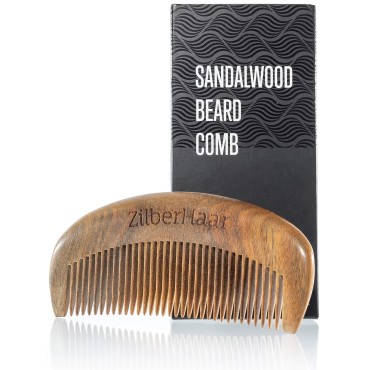 ZilberHaar Beard Comb - 100% Sandalwood - Essential Beard Care Accessory for Men - Hand Made