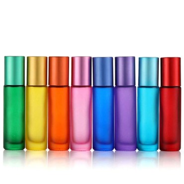 10ml 8 Colour Frosted Glass Roll On Bottles,Empty ...