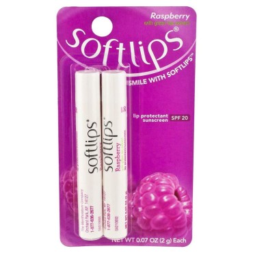Softlips Lip Balm with Spf 20 - Raspberry (Pack of 4)