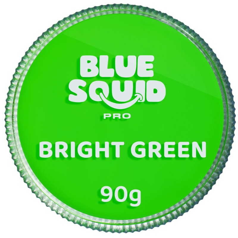 Blue Squid PRO Face Paint - Classic Bright Green (90gm), Professional Water Based Single Cake Face & Body Paint Makeup Supplies for Adults Kids Halloween Facepaint SFX Water Activated Face Painting