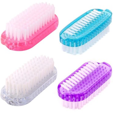 Cleaning Nail Brush Two Sided Hand Fingernail Scrub Brush Soft Stiff Bristles Nails Toes Scrubber for Men Women Kids,4 PCS