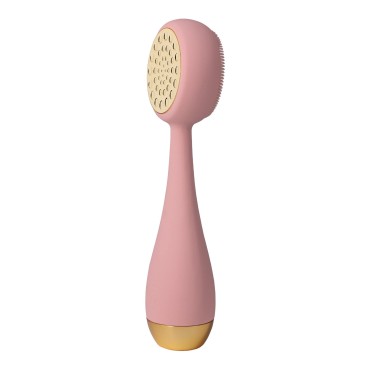 PMD Beauty Clean Pro Gold - Smart Facial Cleansing Device with Silicone Brush & 24K Gold ActiveWarmth Anti-Aging Massager - Waterproof - SonicGlow Vibration - Clear Pores & Blackheads