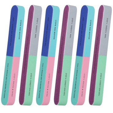 IFUNSON Professional Nail Buffer Block, Nail Buffer for Natural Nails, All-in-One Smooth & Buff & Shine for Nail Care, 8 Pack