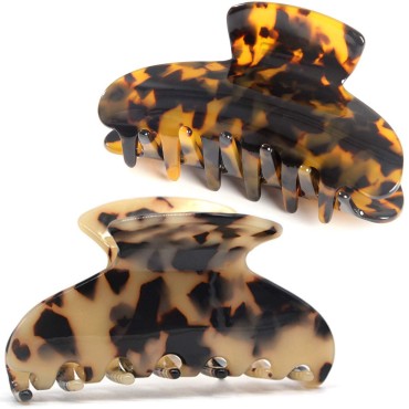 2 Pack Big Hair Claw Clips Tortoise Shell Nonslip ...