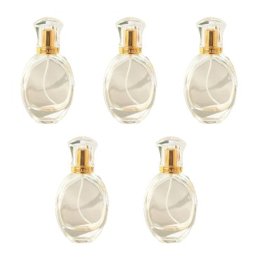 InBlossoms Luxury Seal Spray Perfume Bottles Square Thick Refillable Perfume Atomizer 5Pcs 50ml/1.7 oz