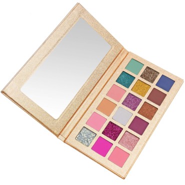 FReed Blue 17 Shades Glitter Eyeshadow Palette with Concealer - Easy to Blend, Lightweight and Highly Pigmented Waterproof Vegan Makeup Palette