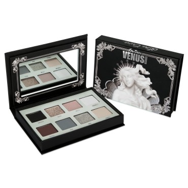 Lime Crime Eyeshadow Makeup Palette, Venus Immortalis - 8 Highly Pigmented Matte and Metallic Shades of Smokey Black & Greys - Highly Pigmented Color & Easy to Blend Formula - Mirrored Box - Vegan