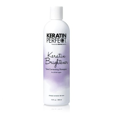 Keratrin Perfect - Brightener Tone Correcting Shampoo - Anti Color Fading - Super Soothing - Salon Quality - Hydrating Hair - For All & Blonde Type - No Suplhate - 12 Oz