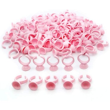 Tattoo Rings Cups,Disposable Rings For Lashes 100 Pack Disposable Ring Cups Disposable Pigment Rings Makeup Glue Holder Rings Plastic Rings For Eyelash Extension Nail Art Adhesive (large)