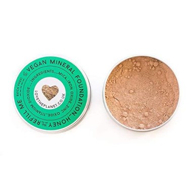 Love the Planet Vegan Mineral Foundation Shade Honey in Refillable Tin