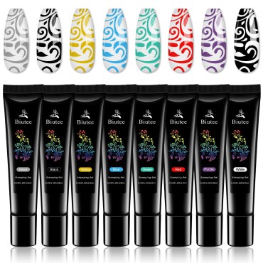 SEISSO Nail Stamping Polish Gel, 8 Colors Stamping...