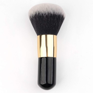 RN BEAUTY Makeup Brush Powder Brush Foundation Blush Bronzer Contour Face Blender Brush Professional Mineral Blending Buffing Kabuki Brushes Thick and Dense Soft Synthetic Fibers (Black&Golden Plus)