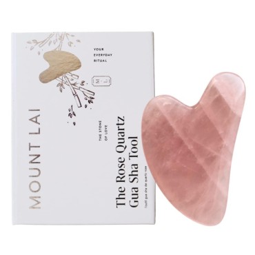 Mount Lai - The Rose Quartz Gua Sha Facial Lifting Tool | Face Sculpting Tool for Skin Care | Guasha Tool for Face and Body | Facial Massage Tools to Relieve Muscle Tension and Reduce Puffiness