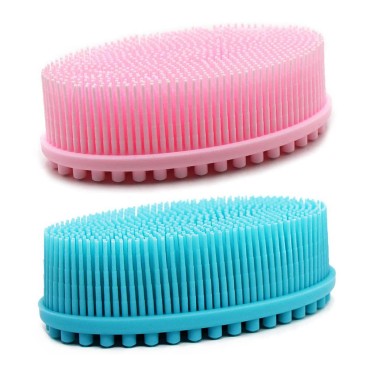 DNC Silicone Body Scrubber Exfoliating Bath Body Brush for Shower 2 Pack