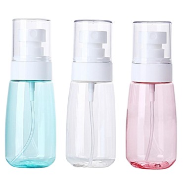 Spray Bottle Travel, 2OZ /60ML Fine Mist Spray Bottles, 3PCS Mini Plastic Containers for Hairspray Cosmetic Perfume, Refillable