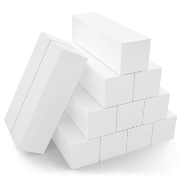 Morary 12-Pack, Nail Buffer Blocks for Natural and Acrylic Nails, 4 Sided, Medium Grit (White)