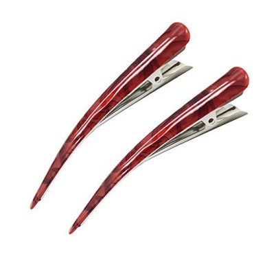 2 Pack Large Sparkly Enamel Duck Bill Teeth Bows Acetate Beak Alligator Hair Clips for Styling Dark Coffee Color French Hair Barrette Clips Wrapping Hairpins Durable Hair Pins Hold Thick Hair
