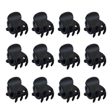 GSHLLO 12 PCS Brown Plastic Hair Claw Clips Hair Jaw Clip Octopus Clips Hair Accessory for Women Girls Black