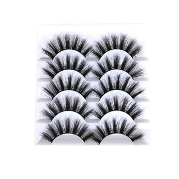 WOIWO New False Eyelashes 5 Pairs of Hand-made 3D-...