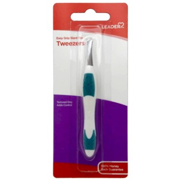LEADER Tweezers Slant Tip Precision, Easy Grip, No...