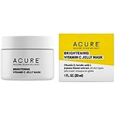 ACURE Brightening Vitamin C Jelly Mask | 100% Vegan | For A Brighter Appearance | Ferulic Acid & Banana Flower Extract | All Skin Types | 1 Oz