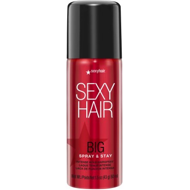 SexyHair Big Spray & Stay Intense Hold Hairspray Travel Size, 1.5 Oz | Extreme Hold and Shine | Up to 72 Hour Humidity Resistance | All Hair Types